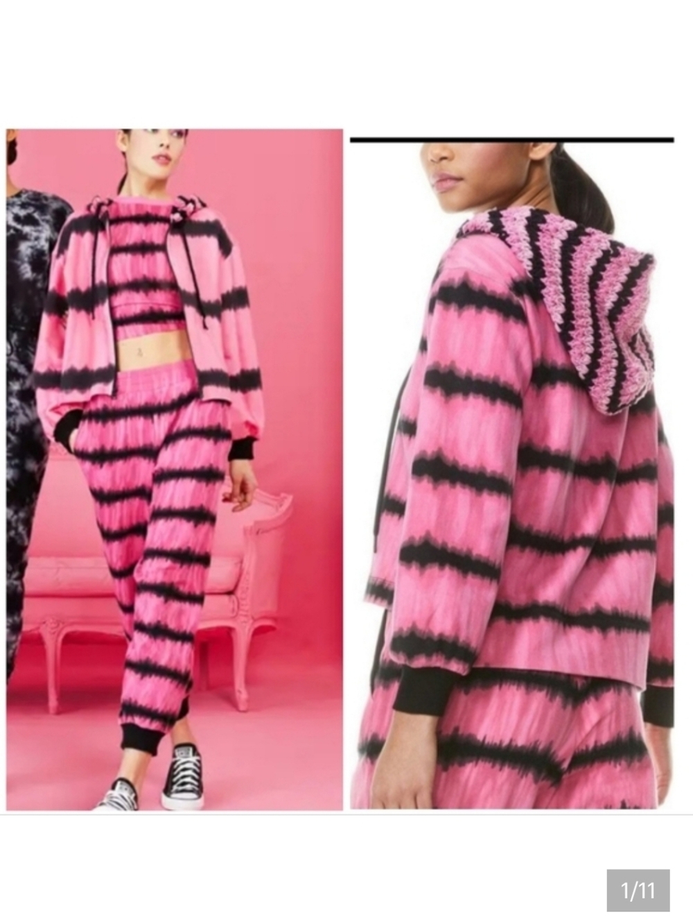 Alice and Olivia Mary Jane Crochet hoodie